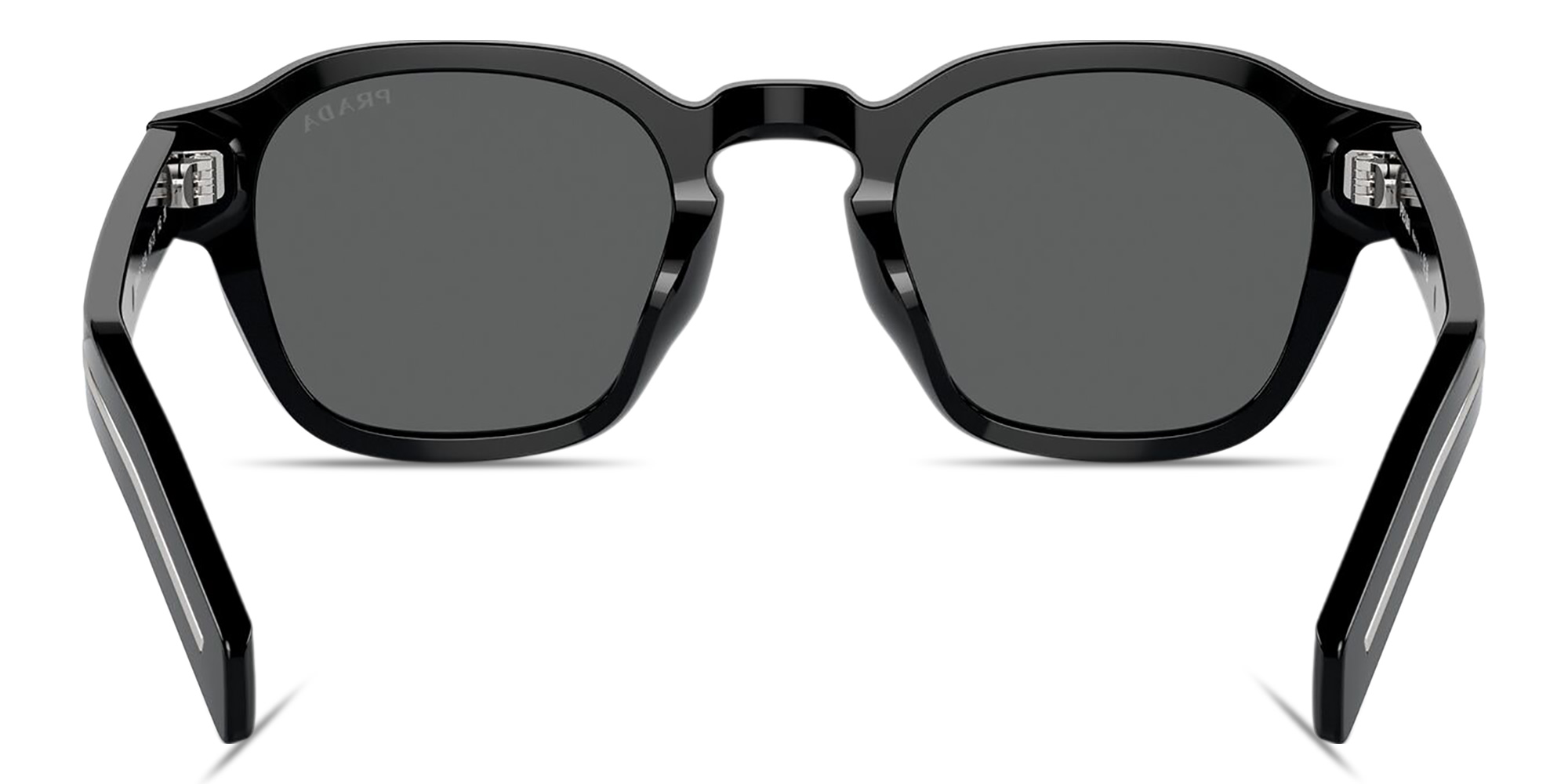 Shop PRADA Logo Round Sunglasses in Black online.