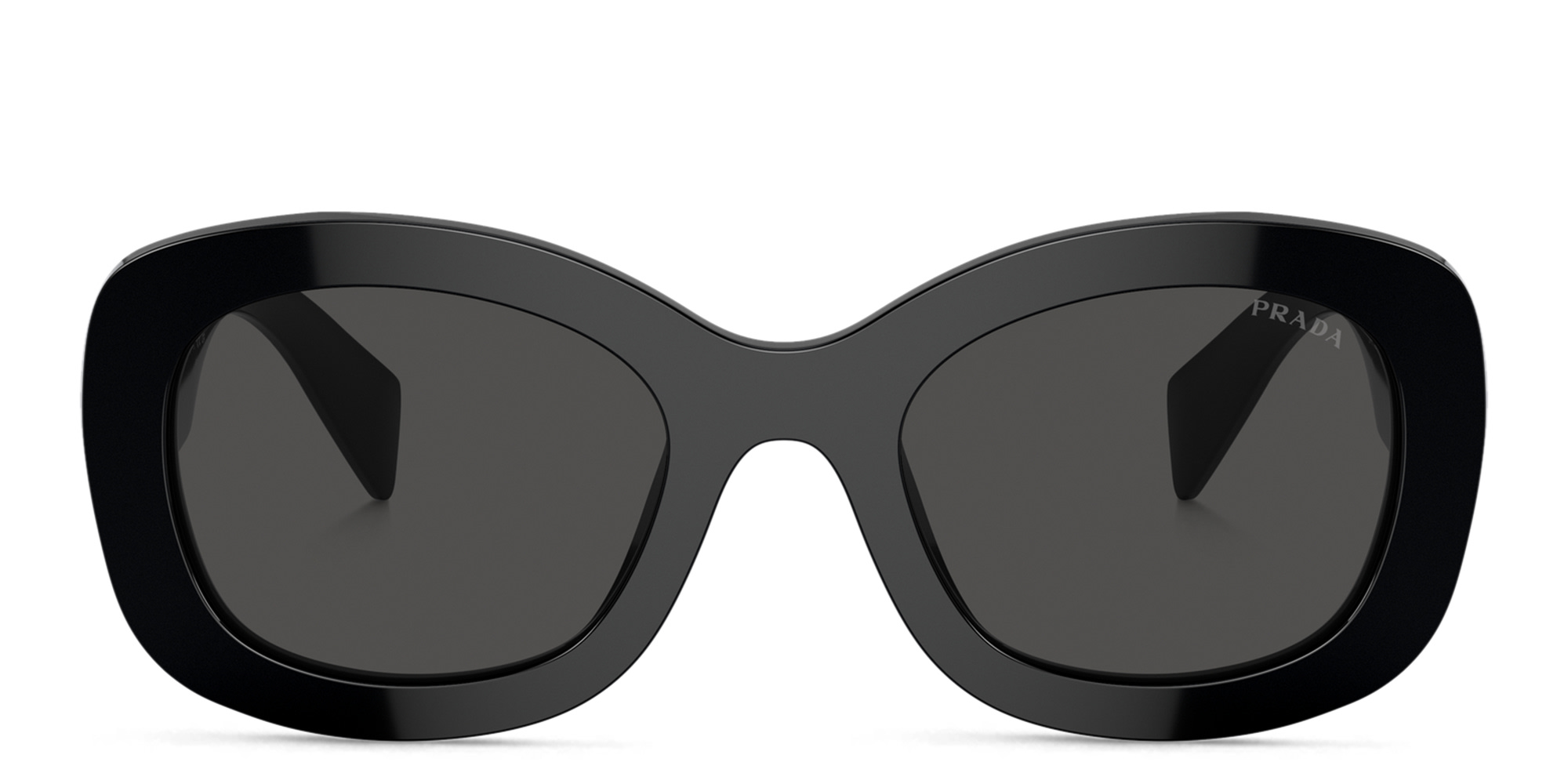 PRADA Logo Oval Sunglasses in Black – Product Photo 1