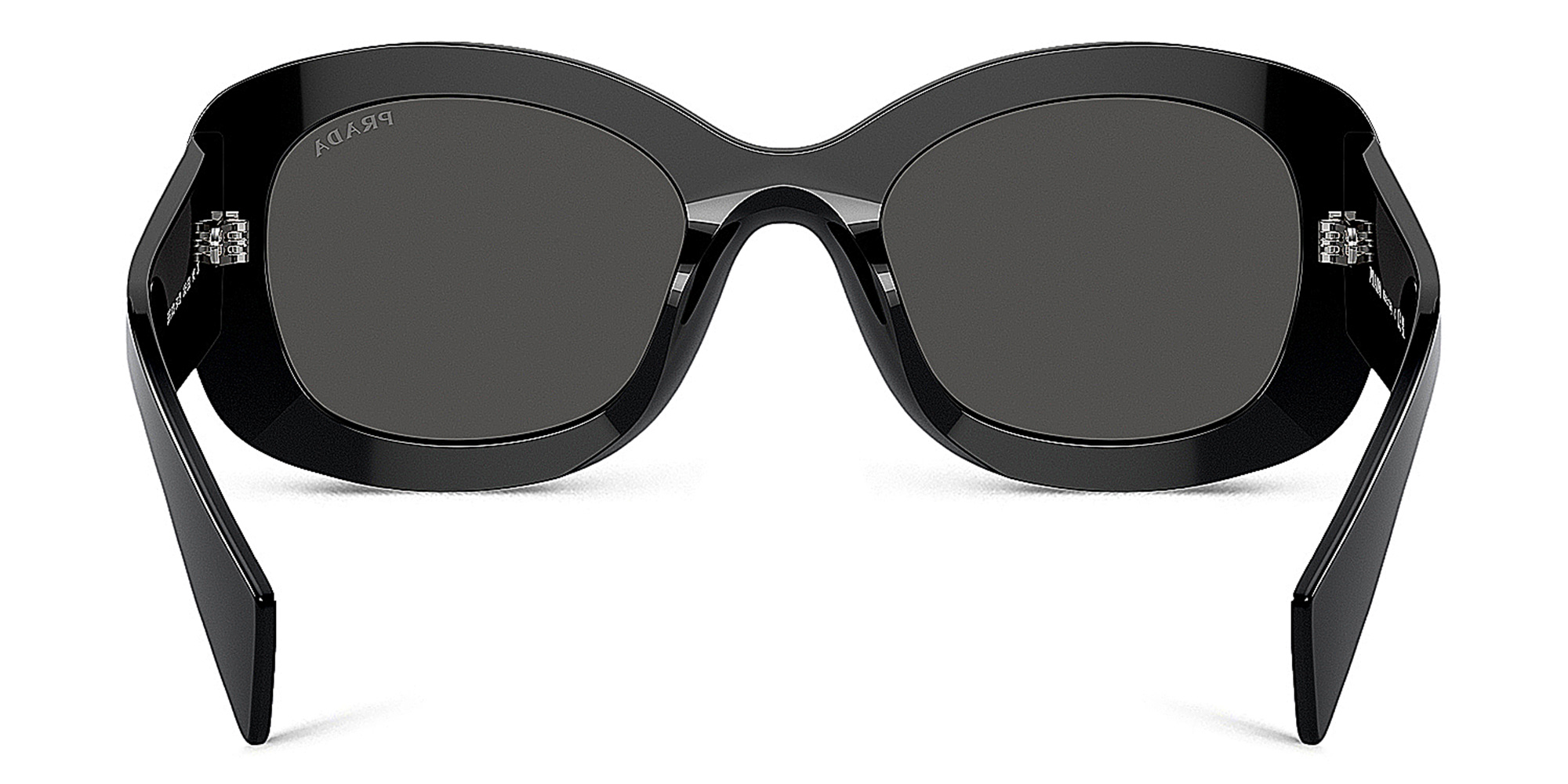 PRADA Logo Oval Sunglasses in Black – Product Photo 4