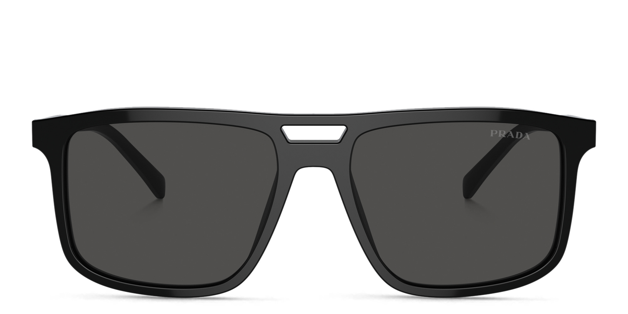 PRADA Logo Rectangle Sunglasses in Black – Product Photo 1
