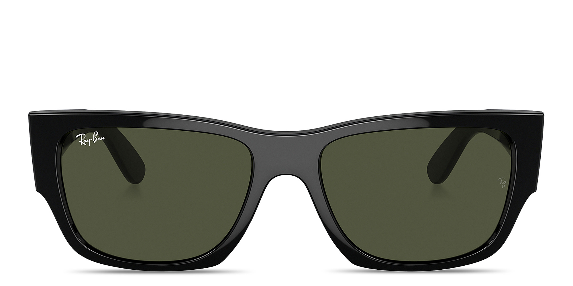 Shop Ray-Ban Carlos Unisex Rectangle Sunglasses in Black online.