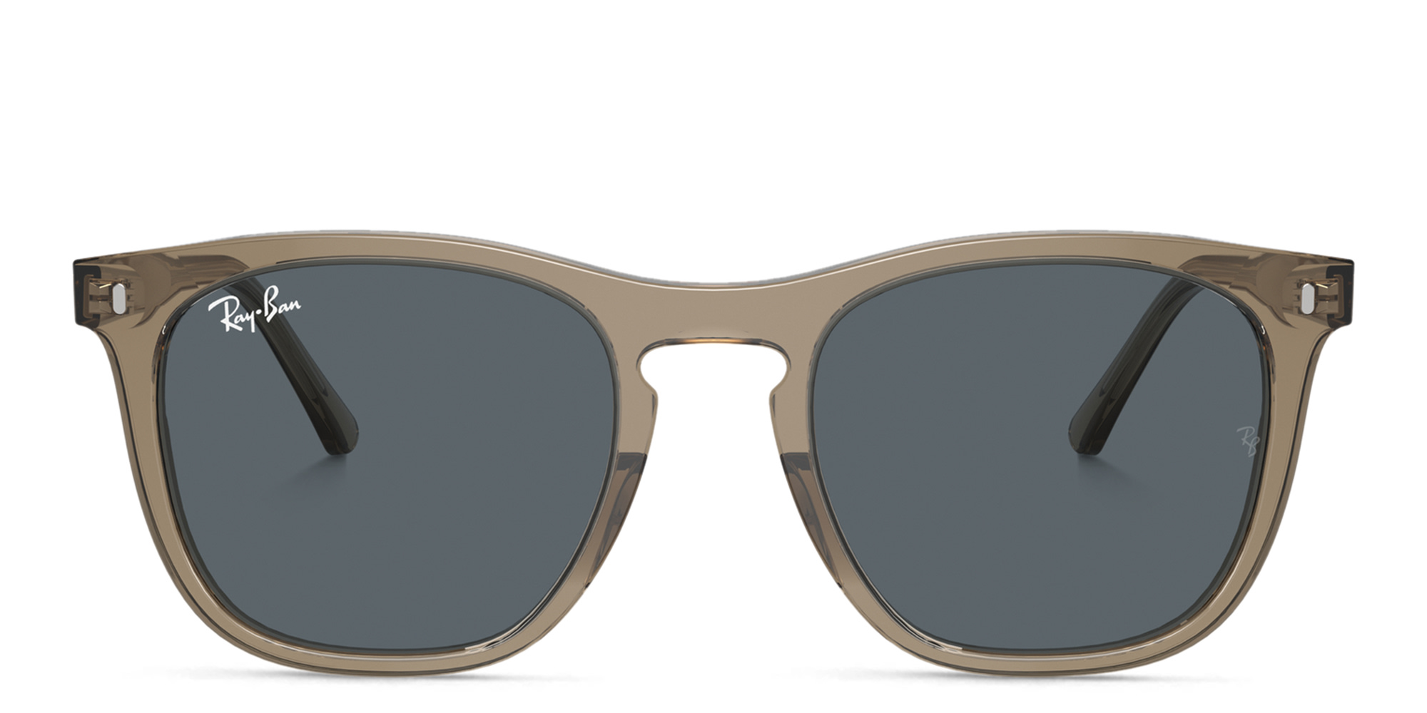 Ray-Ban Logo Unisex Square Sunglasses in Transparent Brown – Product Photo 1