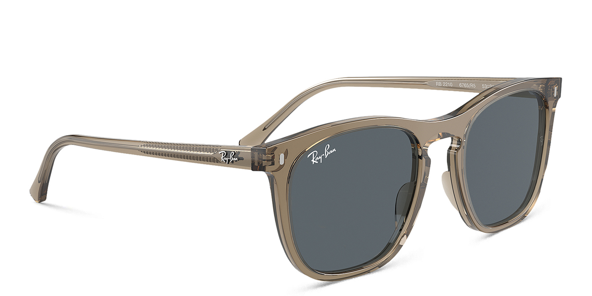 Ray-Ban Logo Unisex Square Sunglasses in Transparent Brown – Product Photo 4