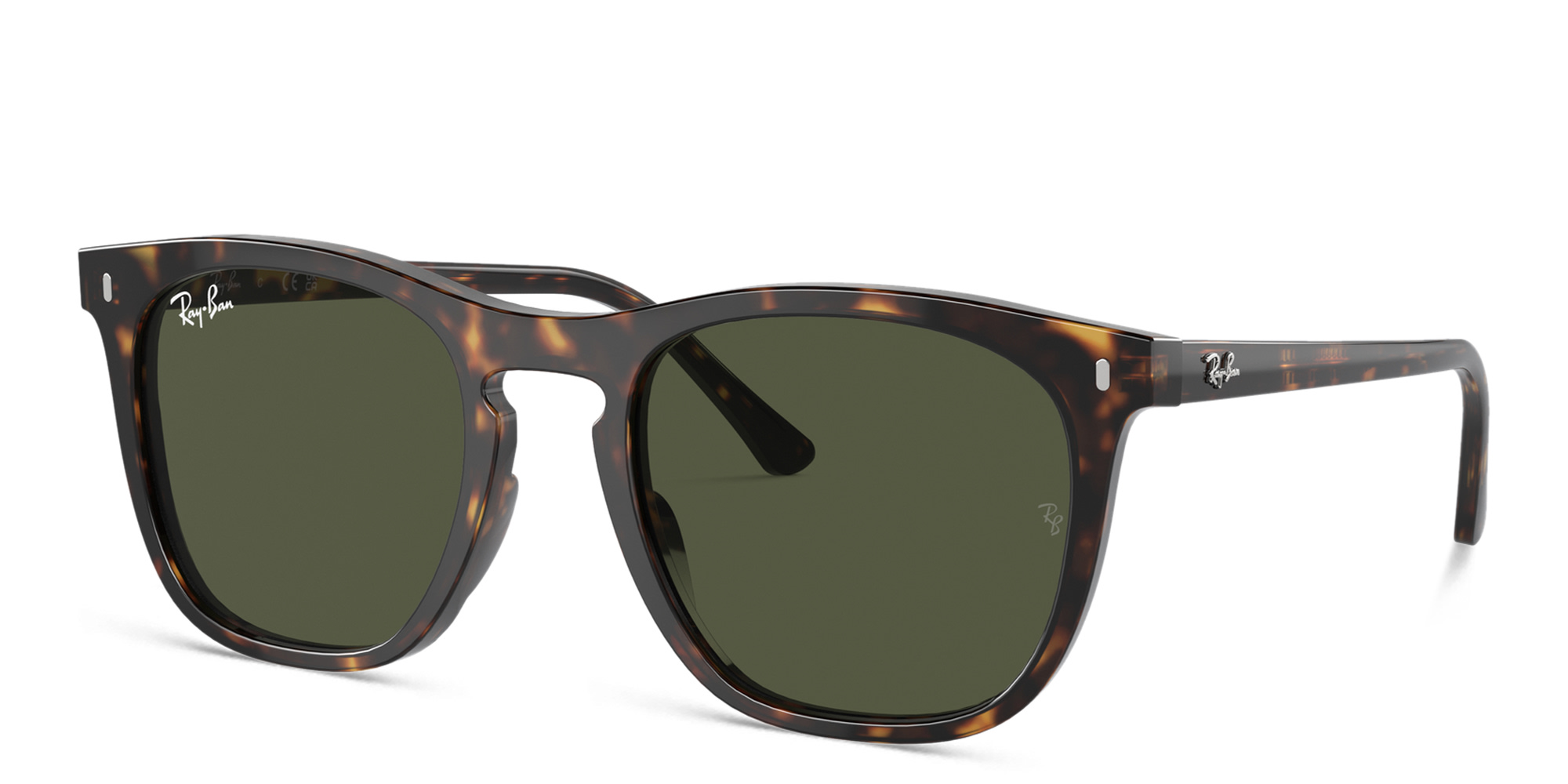Shop Ray-Ban Logo Unisex Square Sunglasses in Havana online.