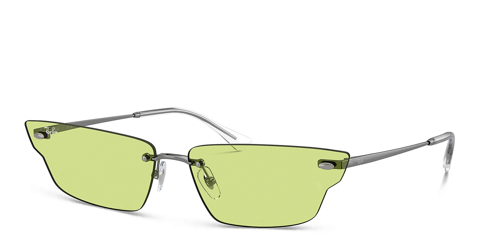 Ray-Ban Anh Unisex Rimless Irregular Sunglasses in Gunmetal – Product Photo 2