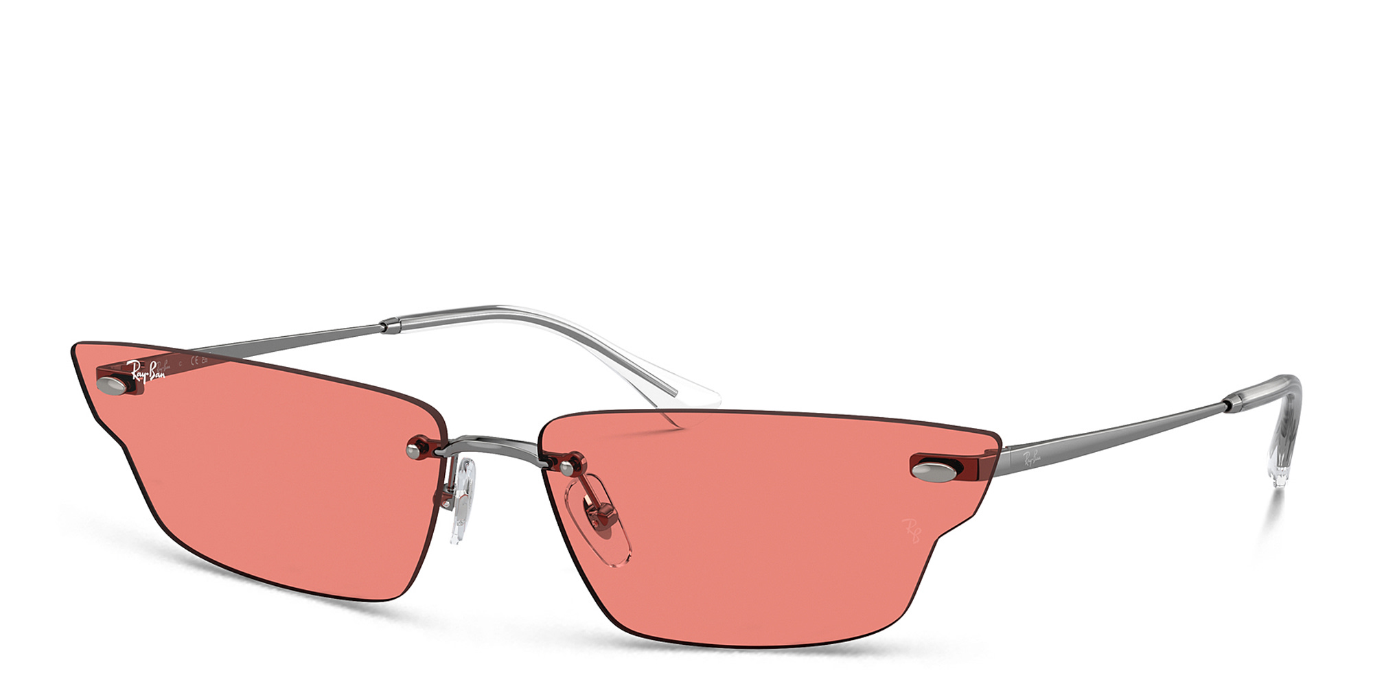 Shop Ray-Ban Anh Unisex Rimless Irregular Sunglasses in Gunmetal online.