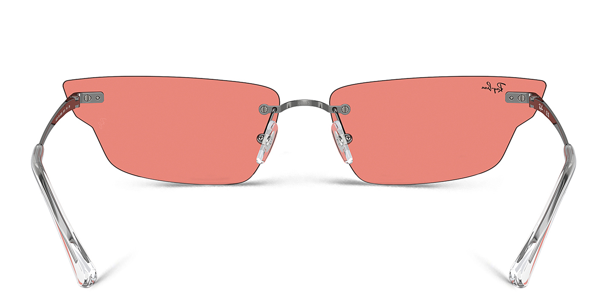 Shop Ray-Ban Anh Unisex Rimless Irregular Sunglasses in Gunmetal online.