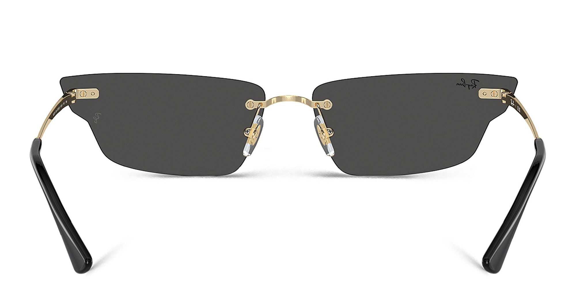 تسوق نظارات شمسية إي أن أيتش غير منتظمة بدون إطار للجنسين راي بان بلون ذهبي فاتح أونلاين.