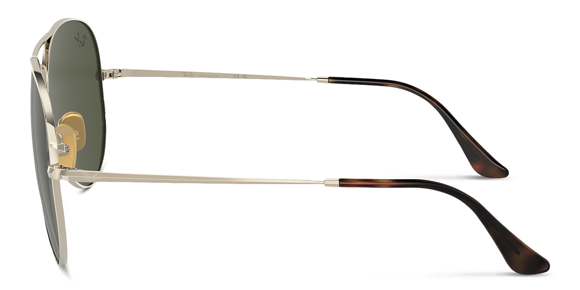 Shop Ray-Ban Aviator Titanium Unisex Sunglasses in Gold online.