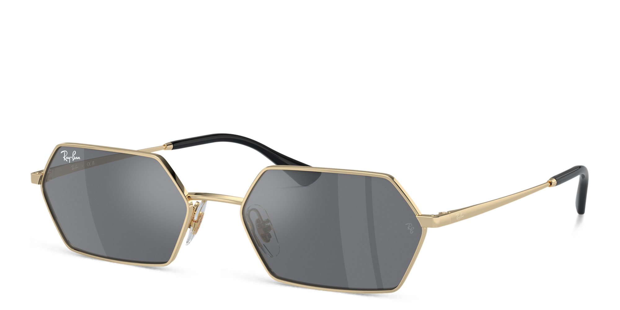 Shop Ray-Ban Yevi Unisex Irregular Sunglasses in Gold online.
