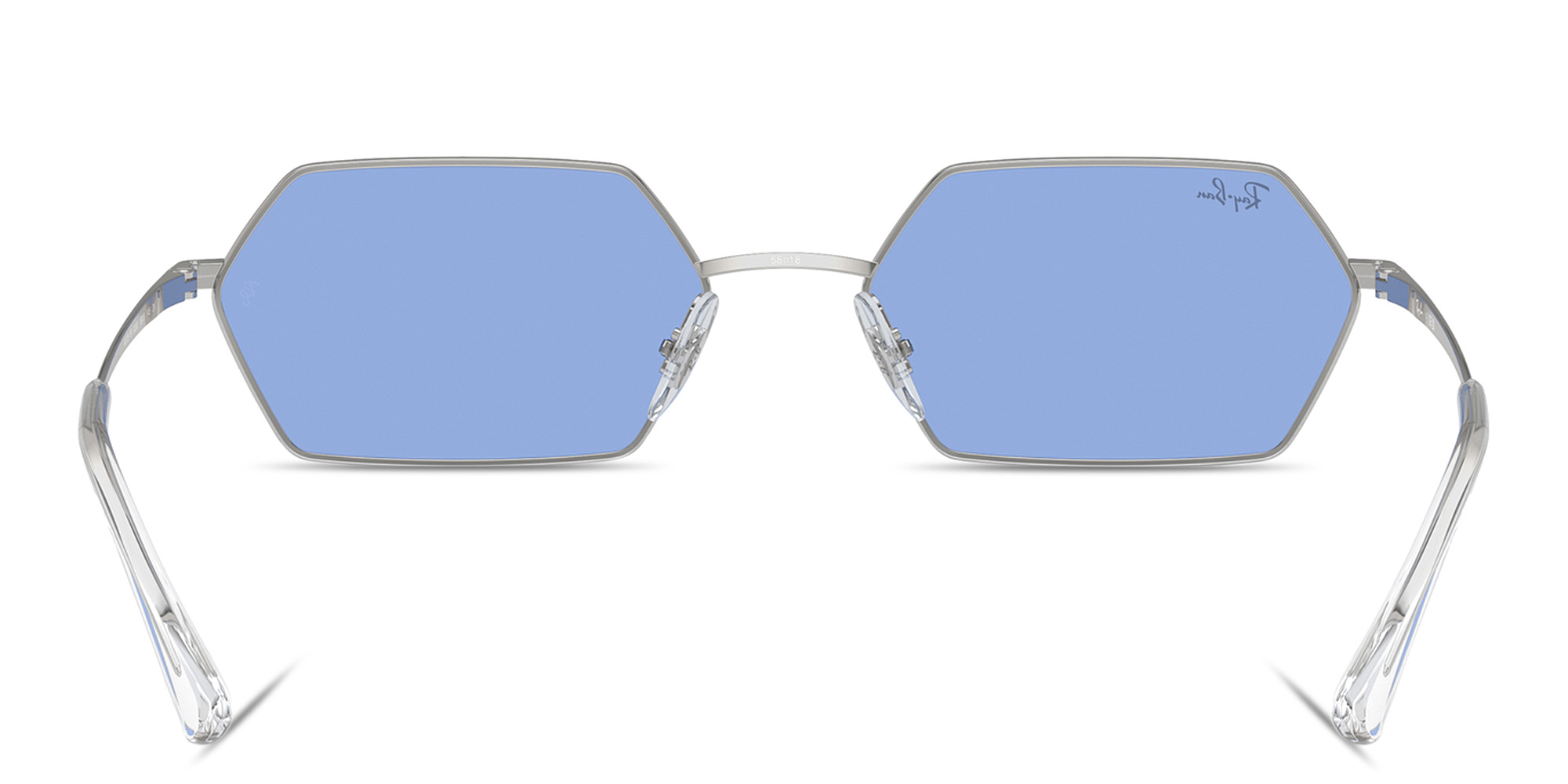 Ray-Ban Yevi Unisex Irregular Sunglasses in Silver – Product Photo 4