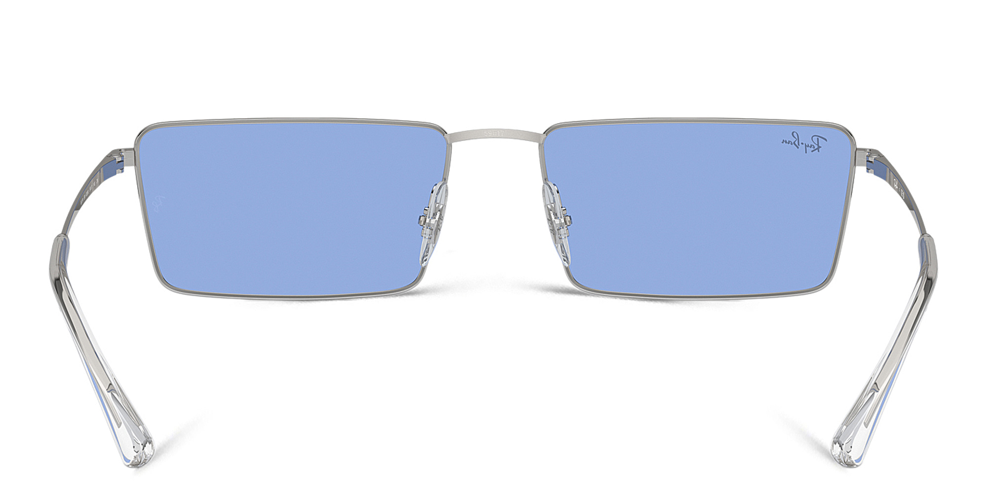 Shop Ray-Ban Emy Unisex Rectangle Sunglasses in Silver online.