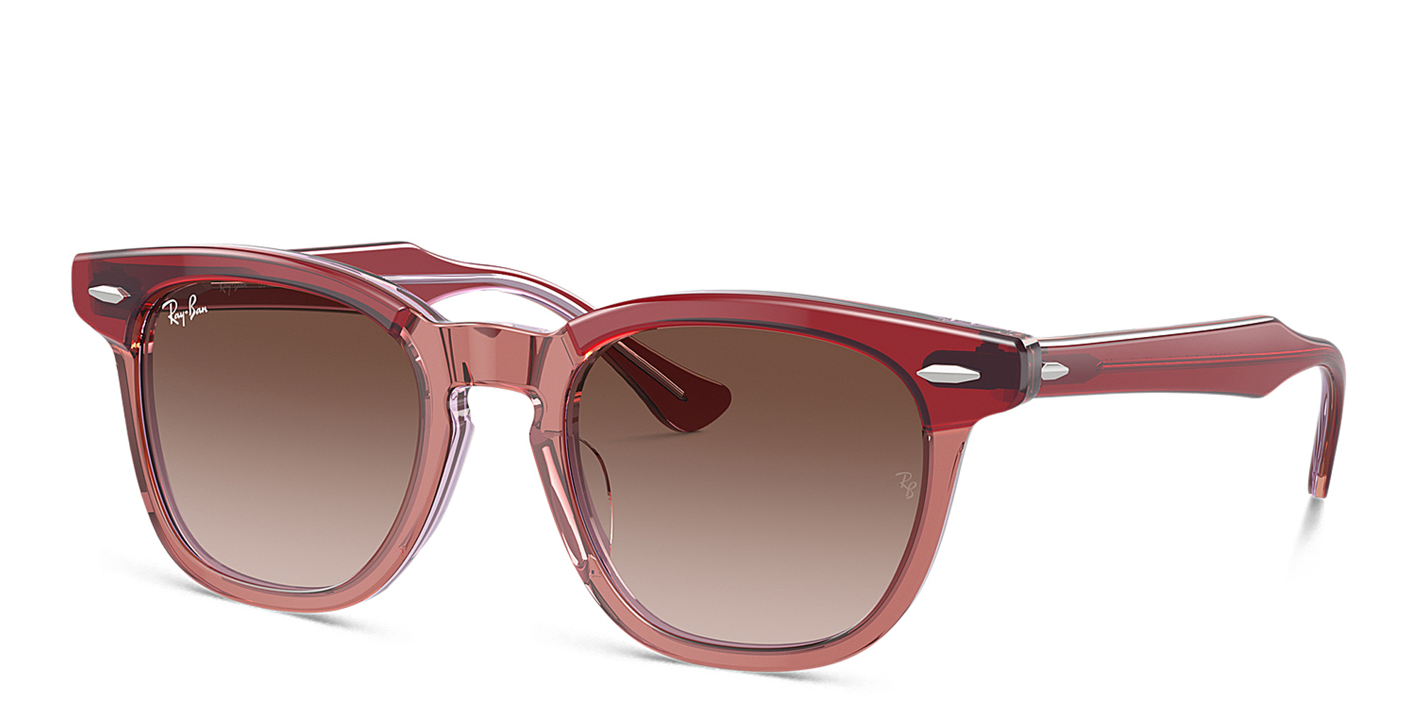 Shop Ray-Ban Junior Logo Kids Square Sunglasses in Red online.
