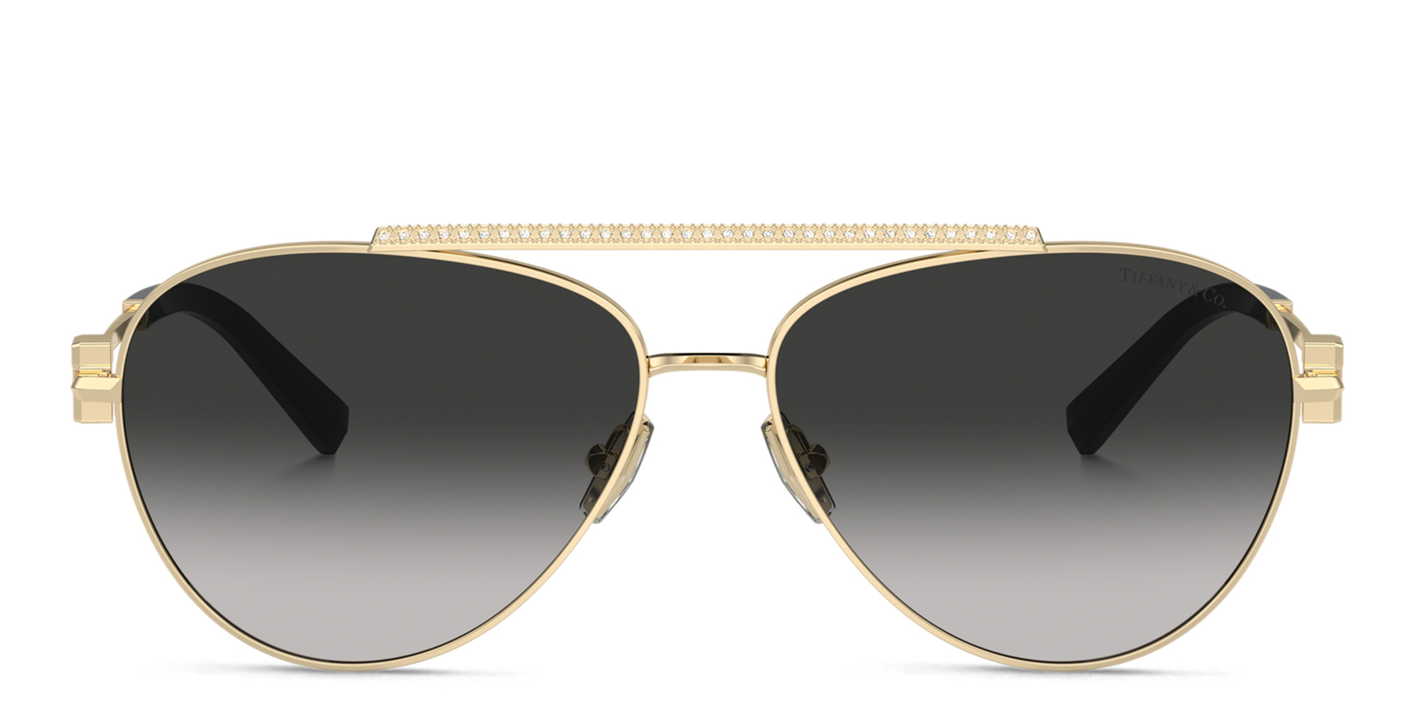 TIFFANY T Motif Pilot Sunglasses in Pale Gold – Product Photo 1