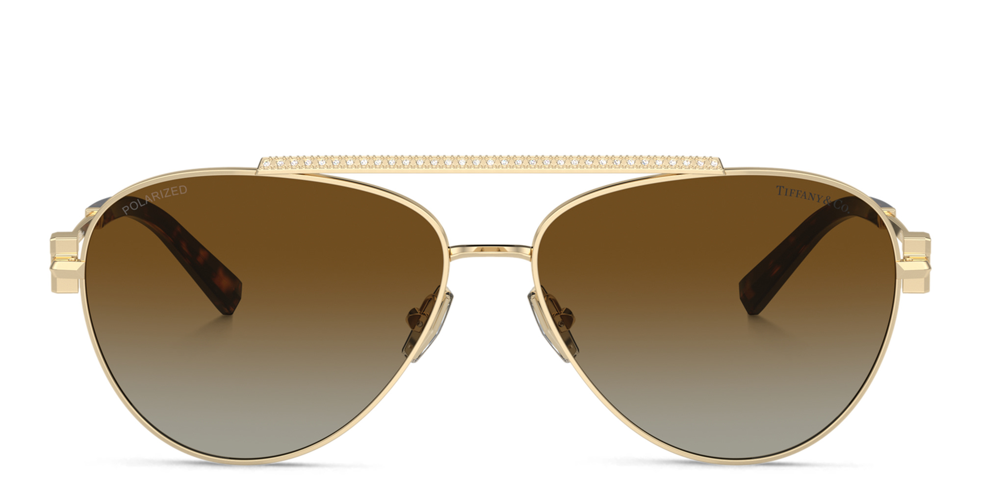 TIFFANY T Motif Pilot Sunglasses in Gold – Product Photo 1