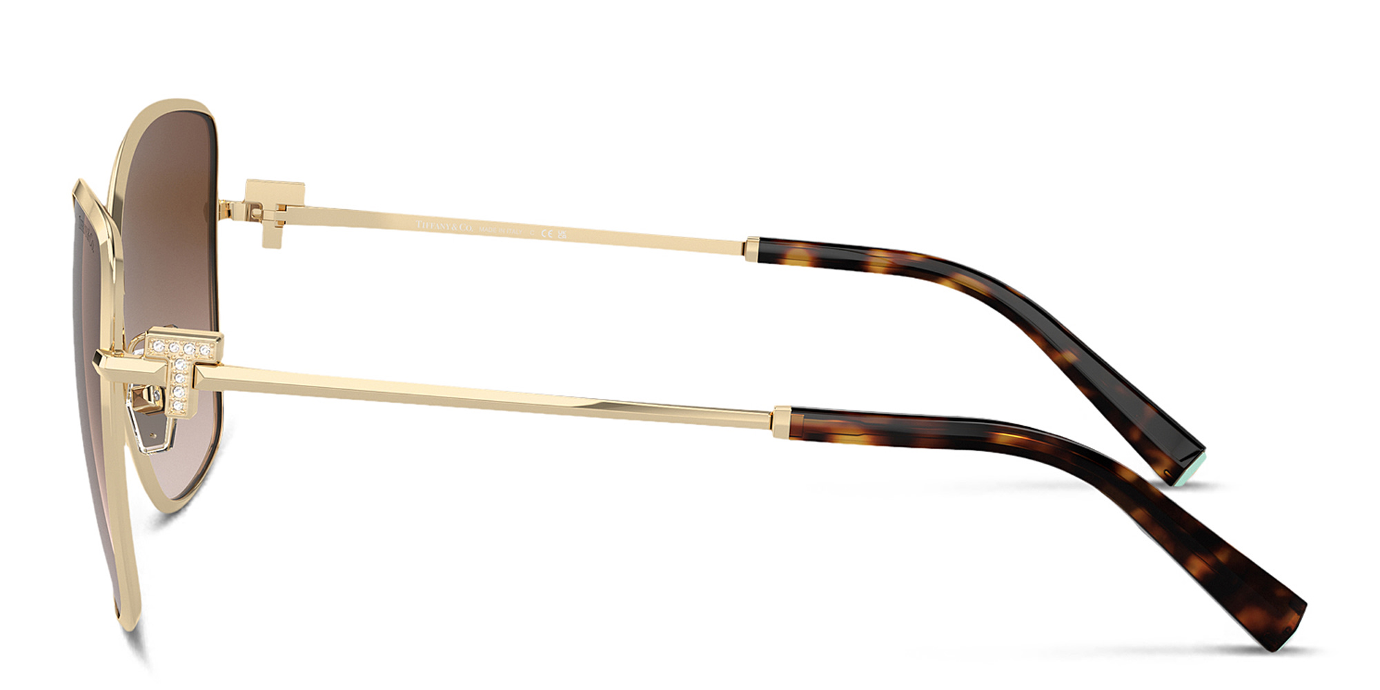 TIFFANY T Motif Butterfly Sunglasses in Pale Gold – Product Photo 3