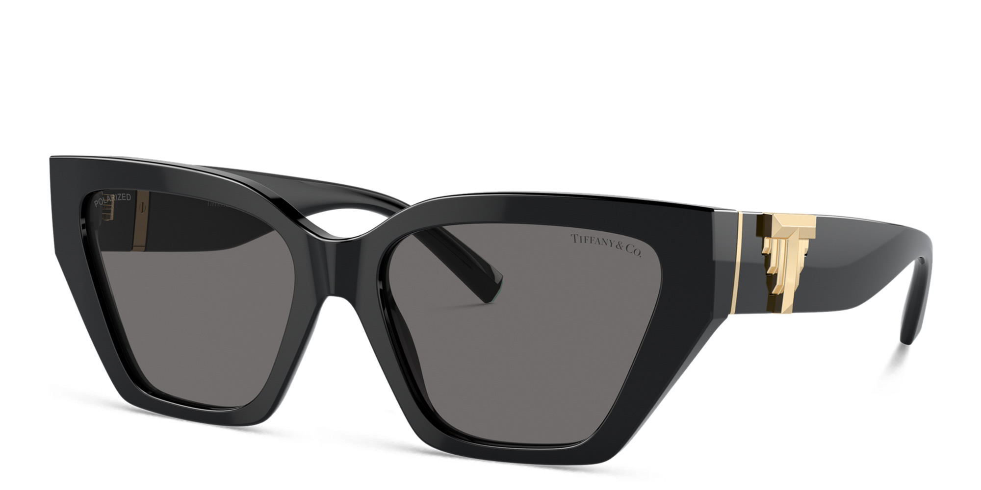 Shop TIFFANY T Deco Cat-Eye Sunglasses in Black online.