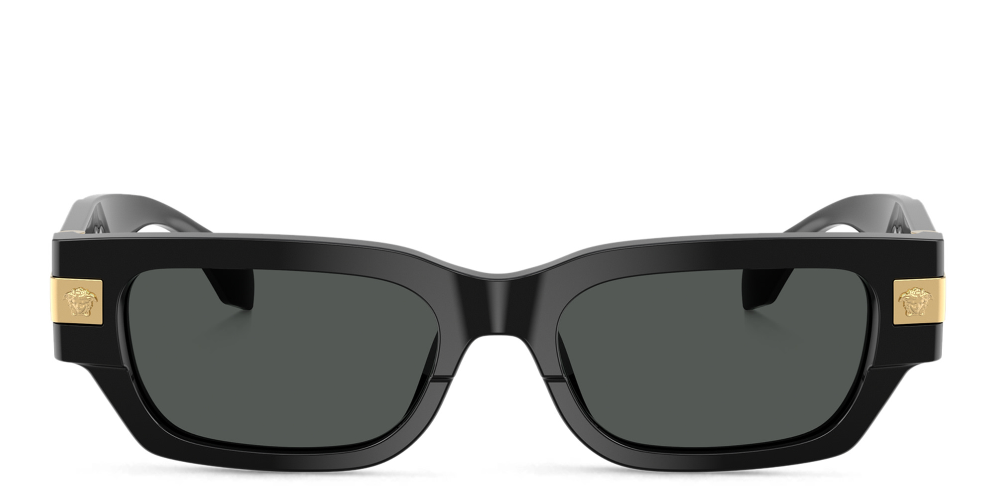 VERSACE Medusa Rectangle Sunglasses in Black – Product Photo 1