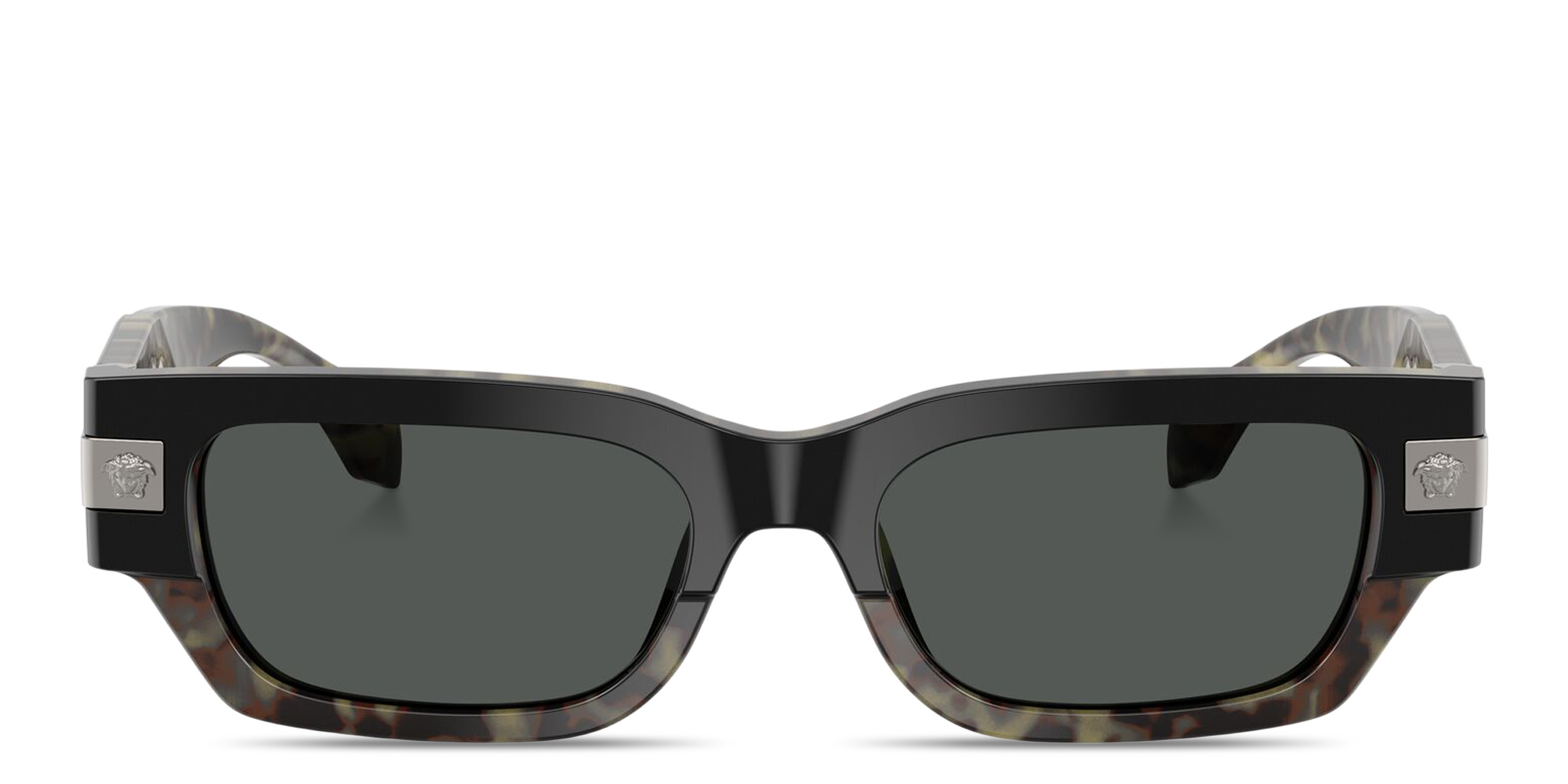 VERSACE Medusa Rectangle Sunglasses in Havana – Product Photo 1