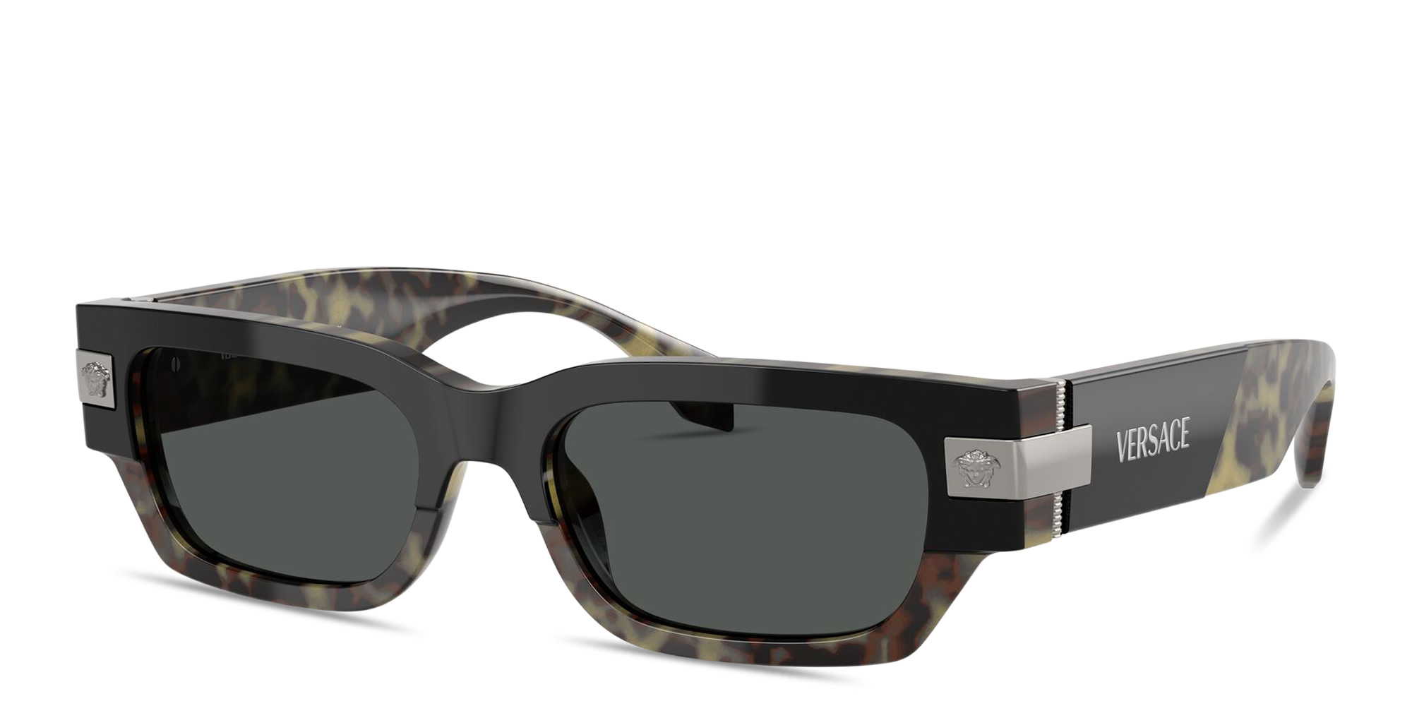 VERSACE Medusa Rectangle Sunglasses in Havana – Product Photo 2