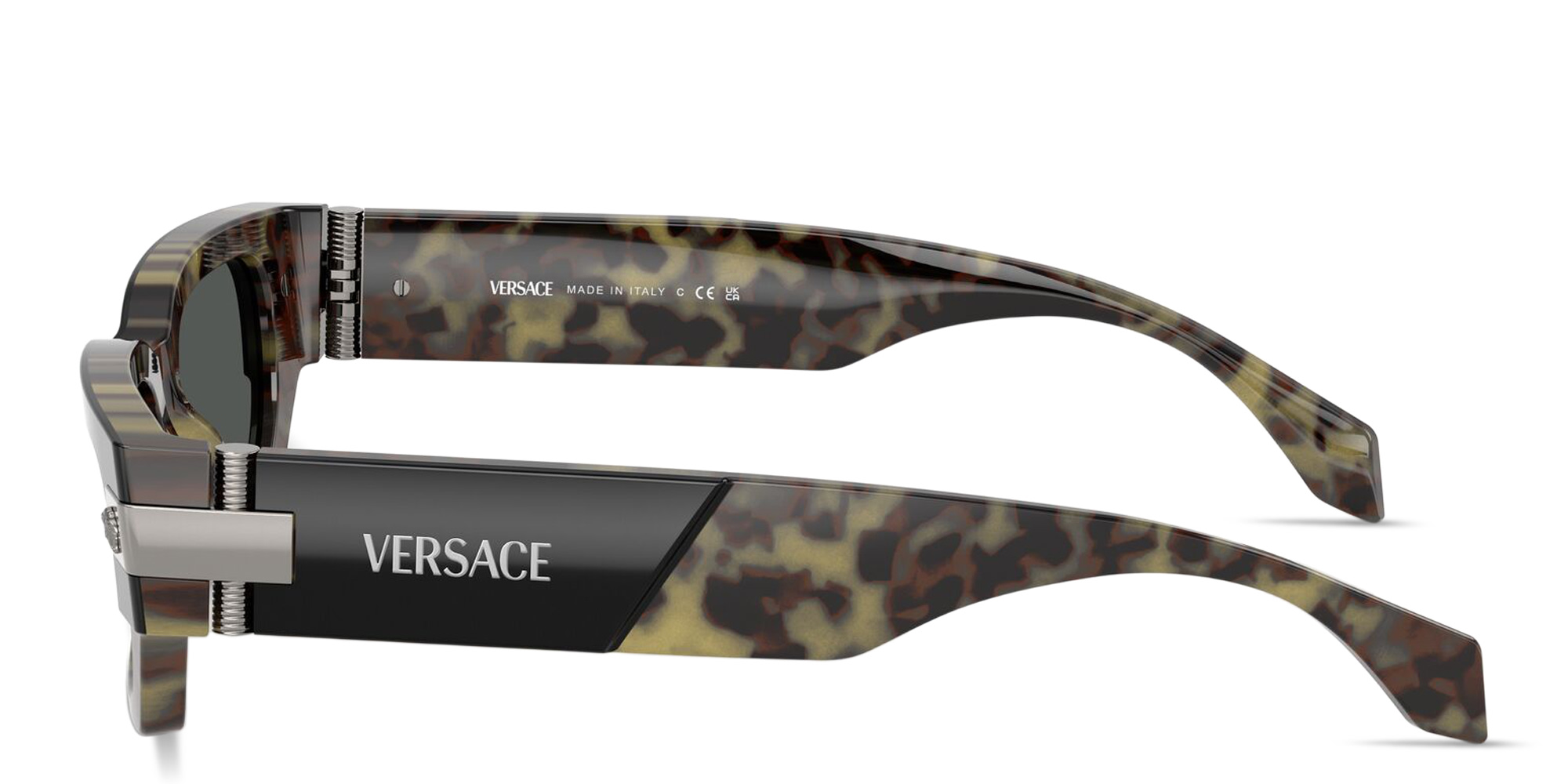 VERSACE Medusa Rectangle Sunglasses in Havana – Product Photo 3