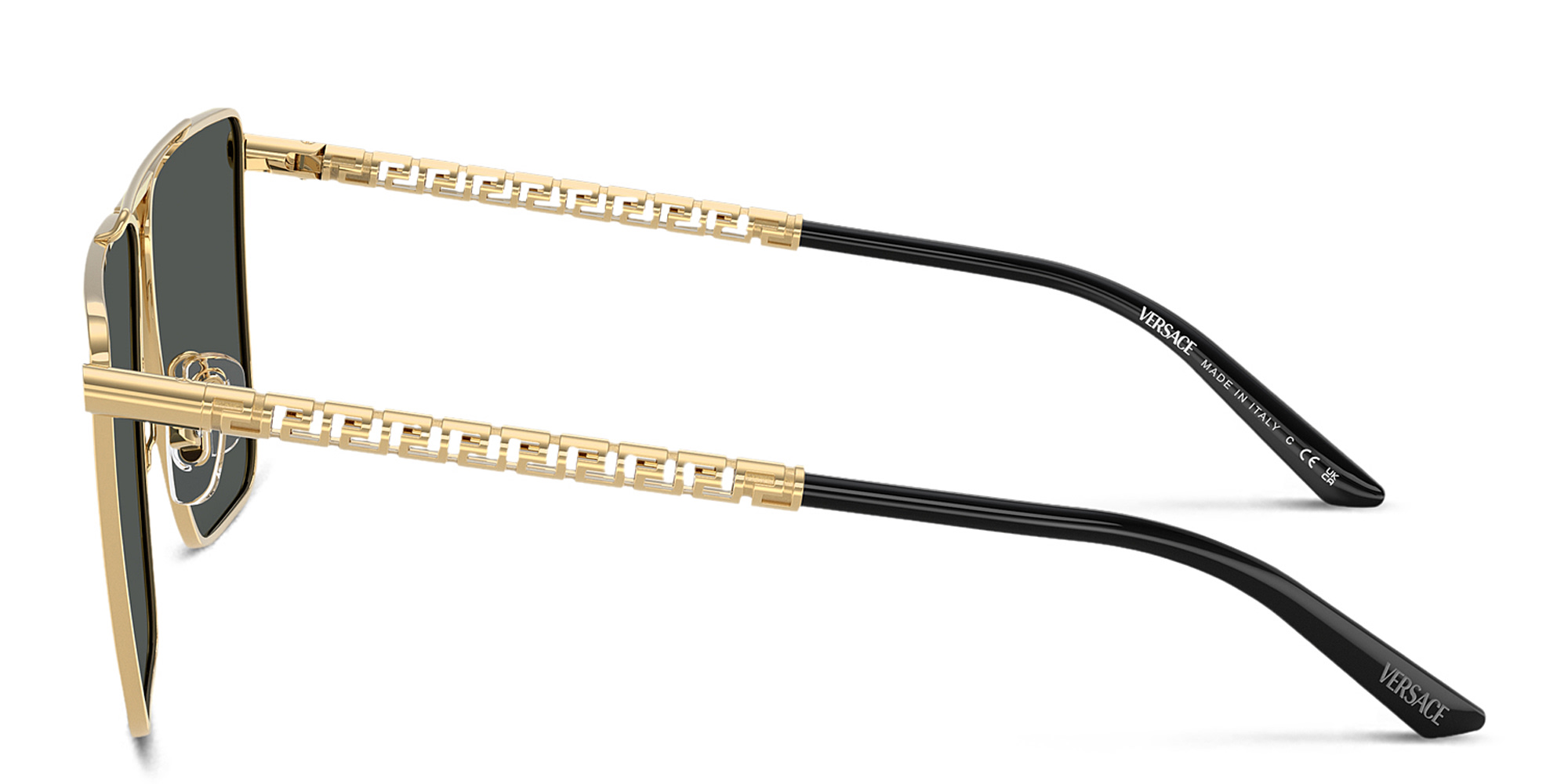 VERSACE Greca Irregular Sunglasses in Gold – Product Photo 3