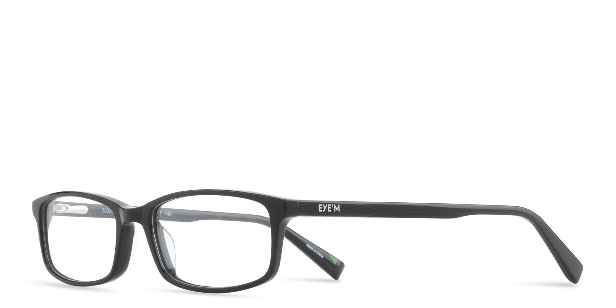 EYE'M Rectangle Eyeglasses in Black – Product Photo 2