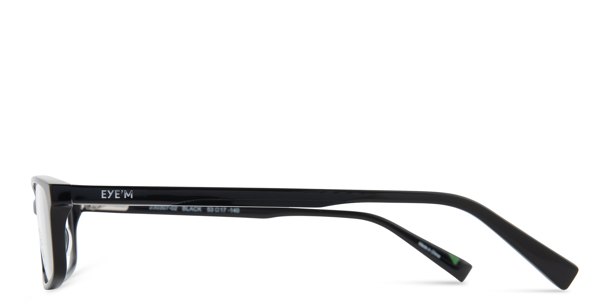EYE'M Rectangle Eyeglasses in Black – Product Photo 3