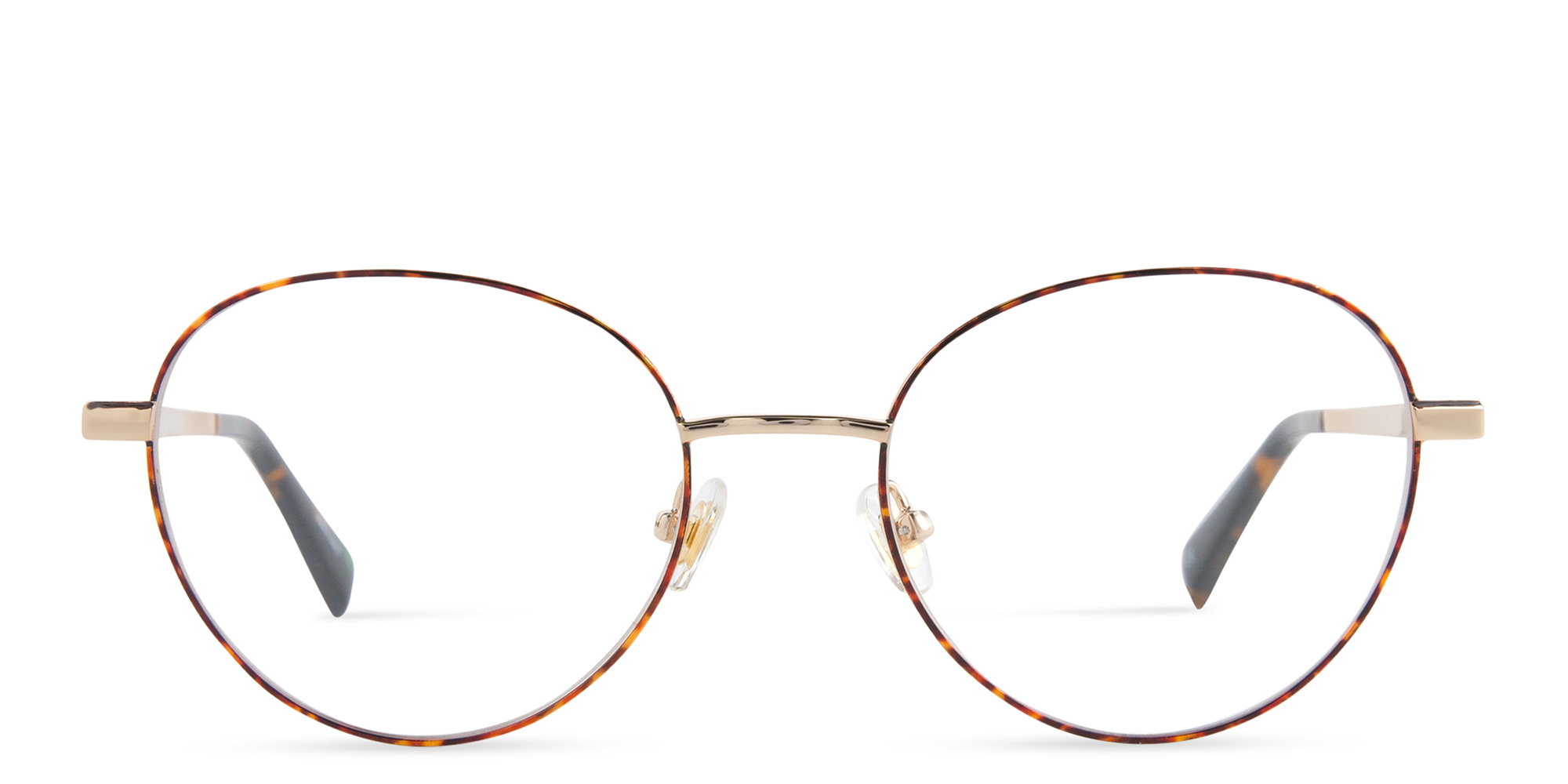 EYE'M Round Eyeglasses in Gold – Product Photo 1