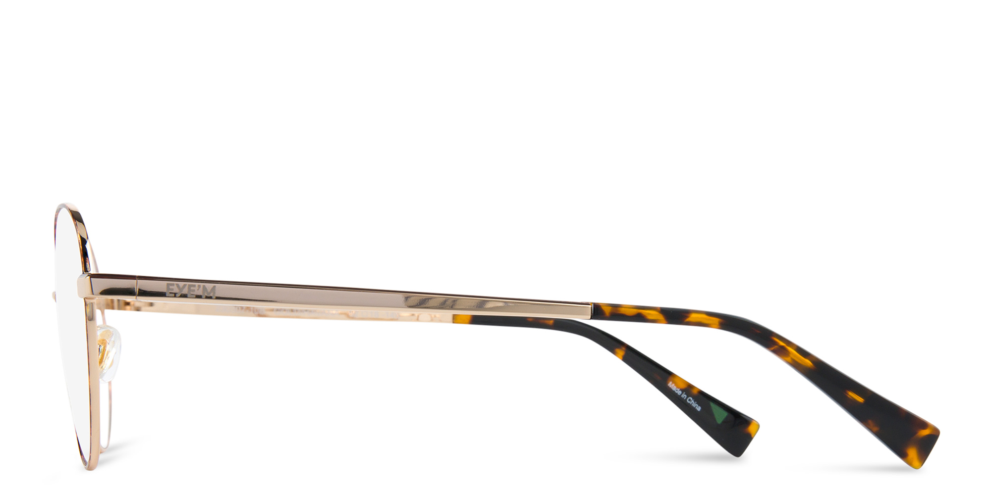 EYE'M Round Eyeglasses in Gold – Product Photo 2