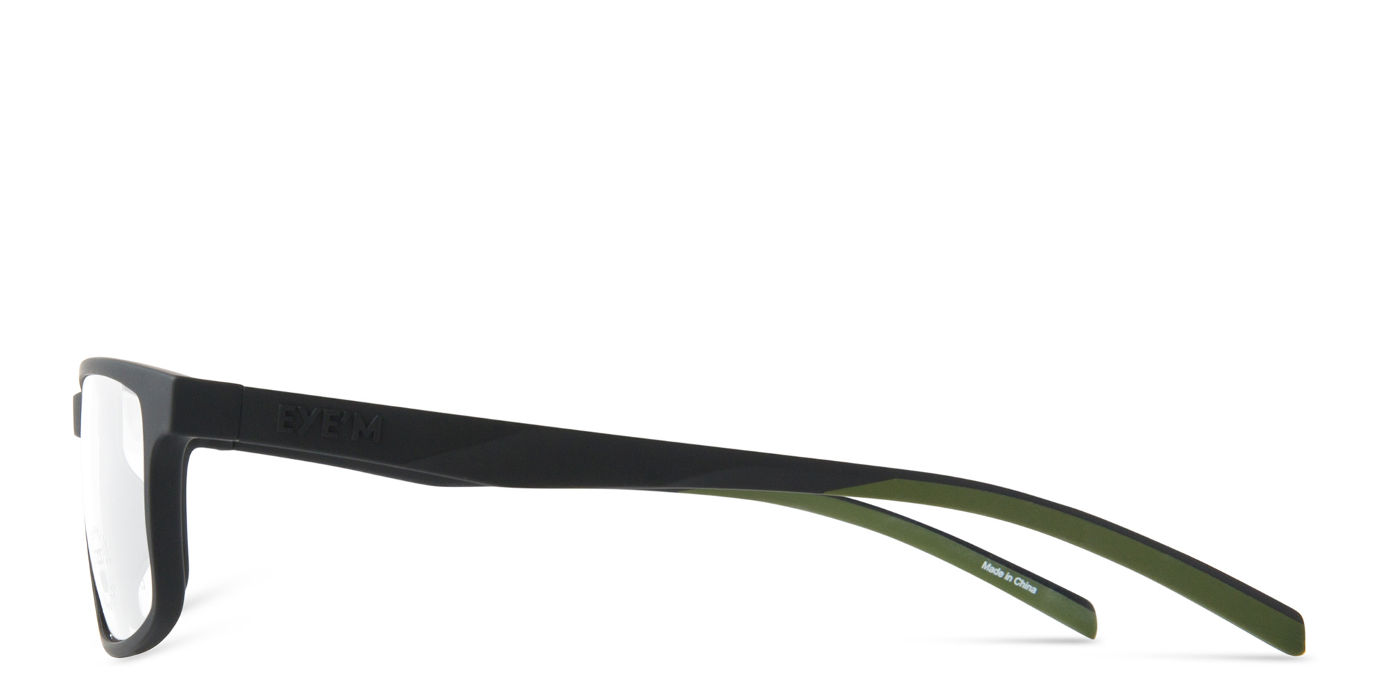 EYE'M Clip-On Rectangle Eyeglasses in Rubber Black – Product Photo 4