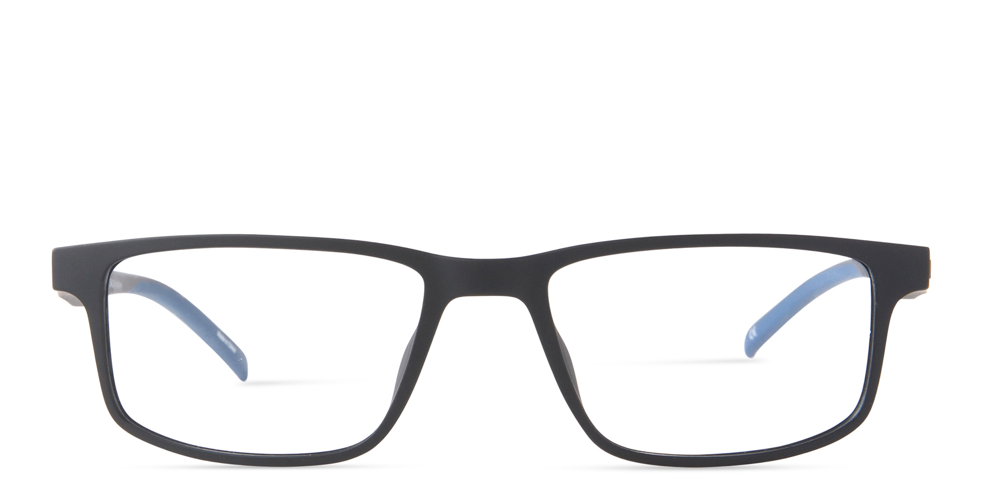 Shop EYE'M Clip-On Rectangle Eyeglasses in Matte Black online.