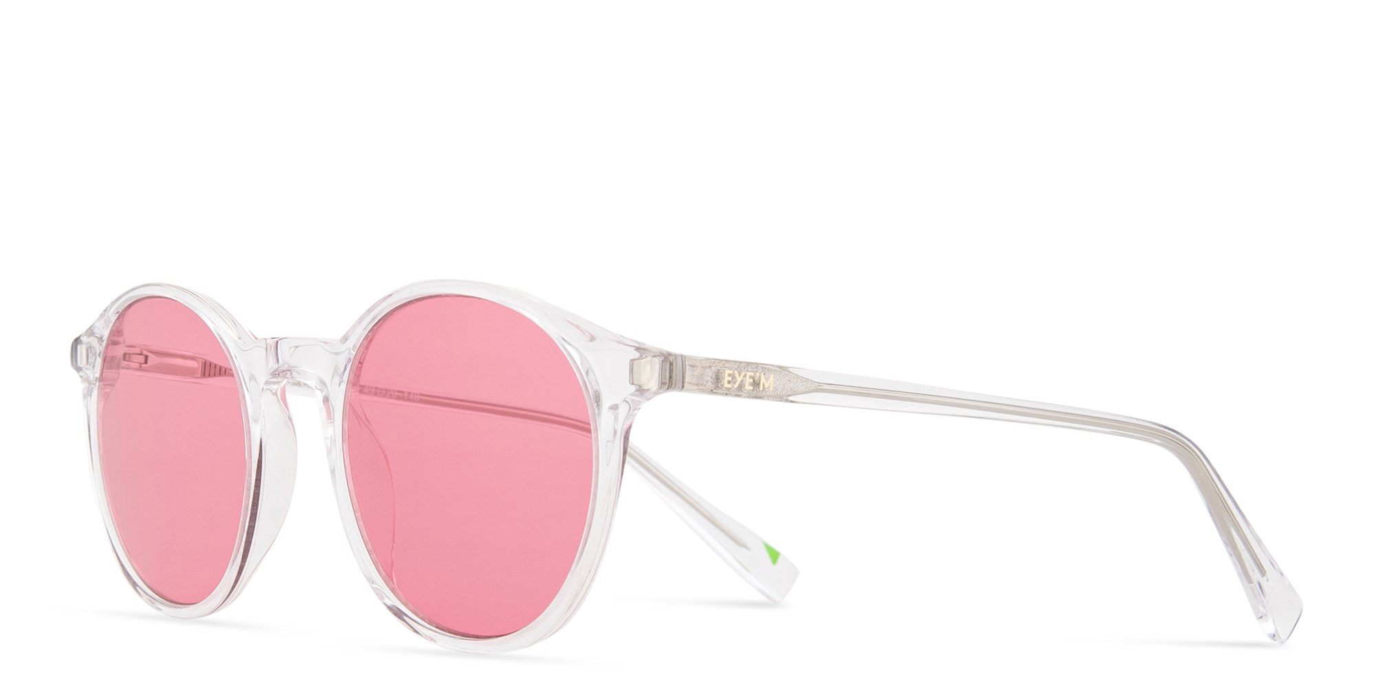EYE'M Round Sunglasses in Clear – Product Photo 2