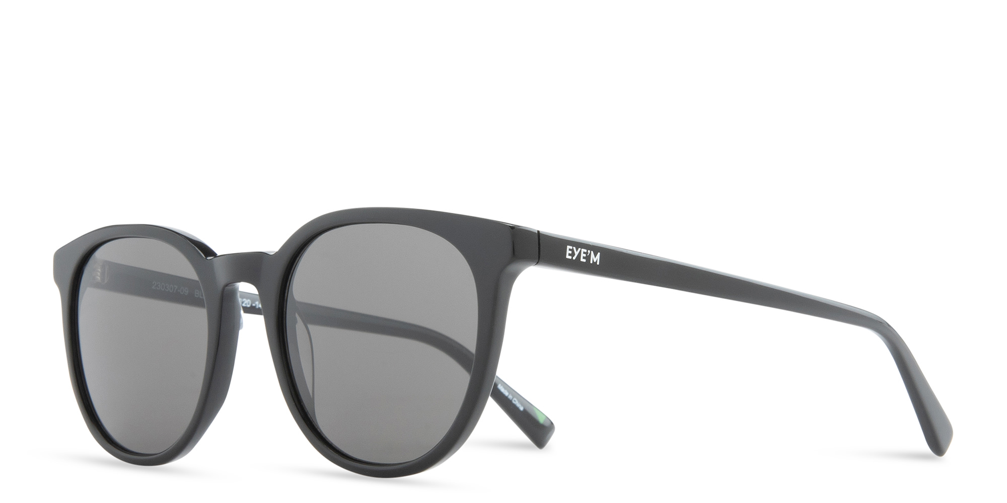 EYE'M Round Sunglasses in Black – Product Photo 2