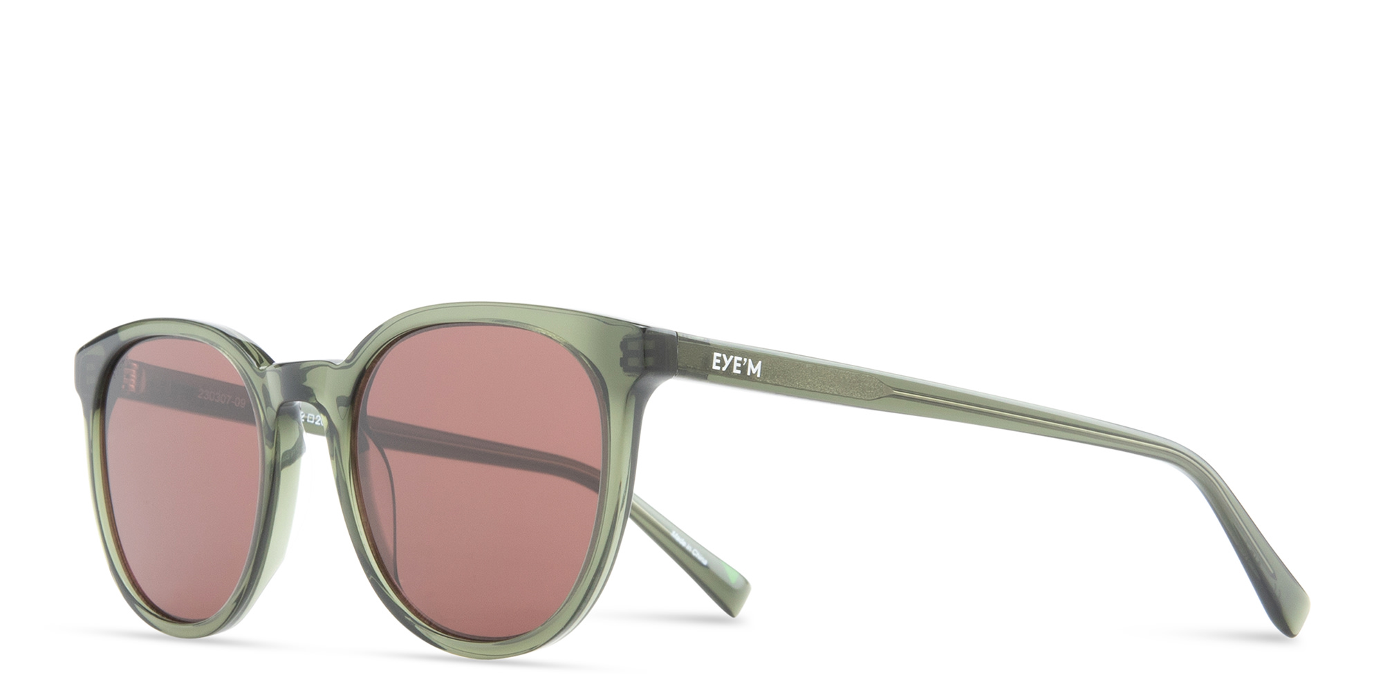 Shop EYE'M Round Sunglasses in Green online.