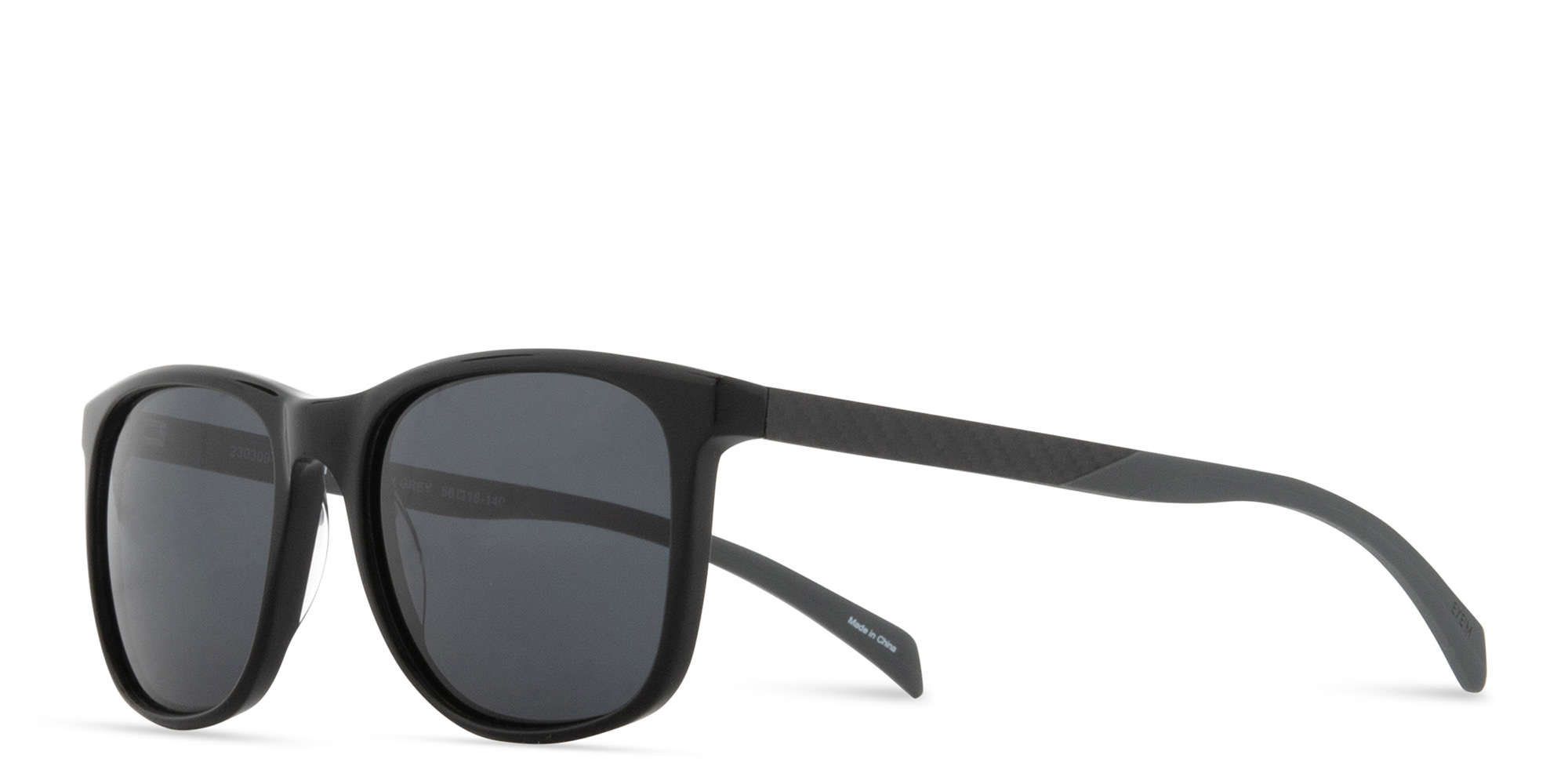 EYE'M Unisex Square Sunglasses in Black – Product Photo 2