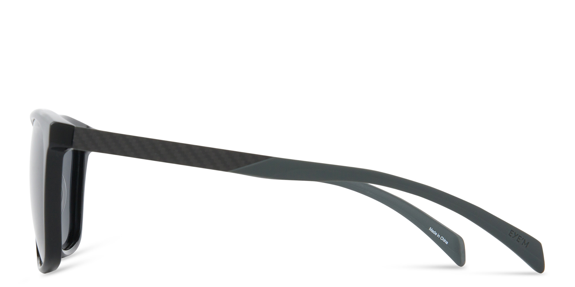 EYE'M Unisex Square Sunglasses in Black – Product Photo 3