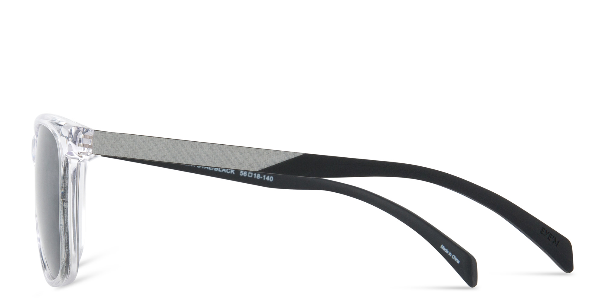 EYE'M Unisex Square Sunglasses in Clear – Product Photo 3