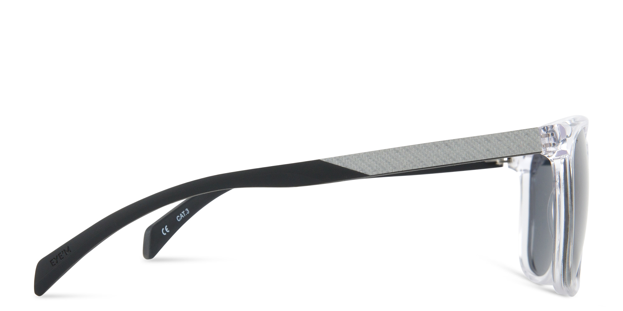 EYE'M Unisex Square Sunglasses in Clear – Product Photo 4