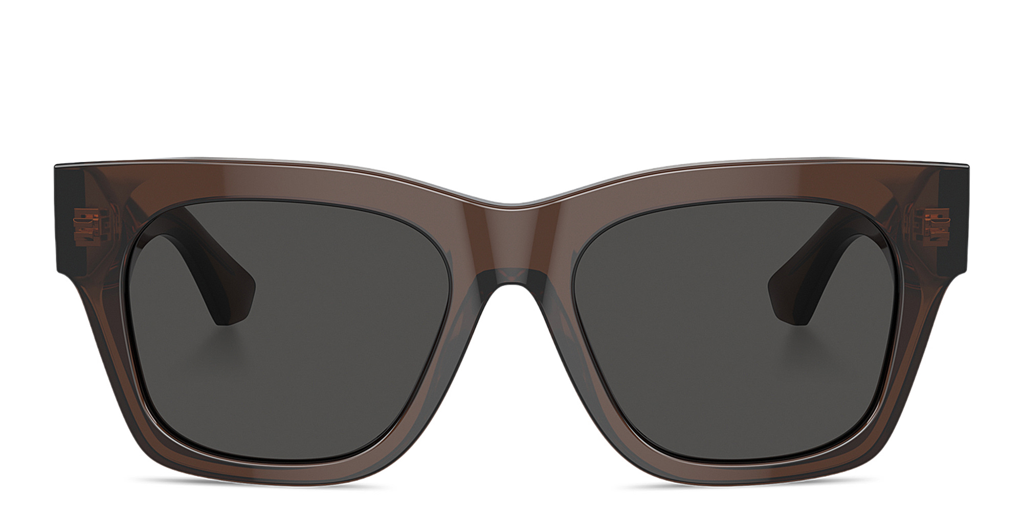 Shop BURBERRY Logo Signature Square Sunglasses in Brown online.