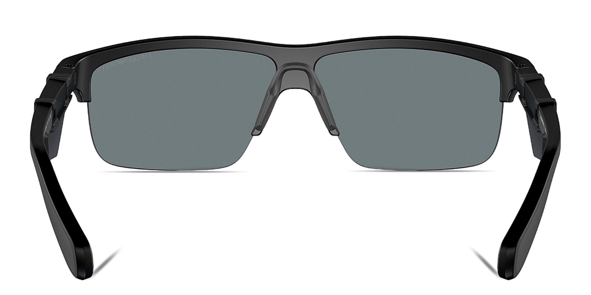 Emporio Armani Mask Half-Rim Irregular Sunglasses in Black – Product Photo 4