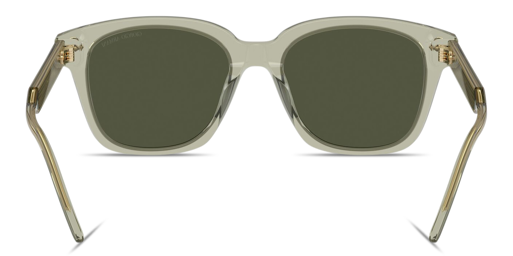 Shop GIORGIO ARMANI Logo Signature Square Sunglasses in Transparent Green online.