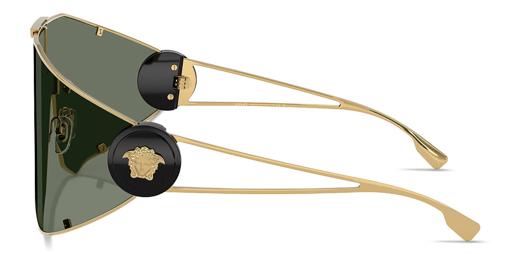 VERSACE Medusa Wide Irregular Sunglasses in Gold – Product Photo 3