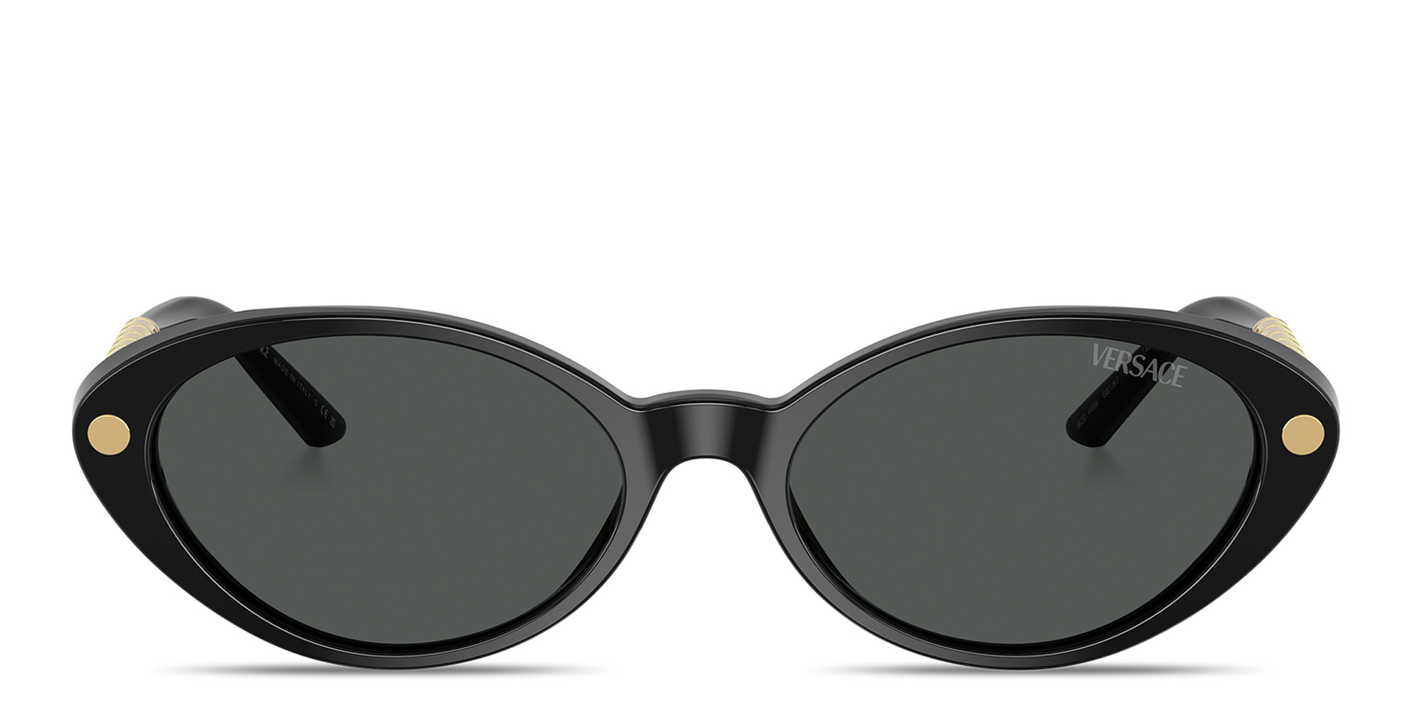 VERSACE Daily Heritage Oval Sunglasses in Black – Product Photo 1