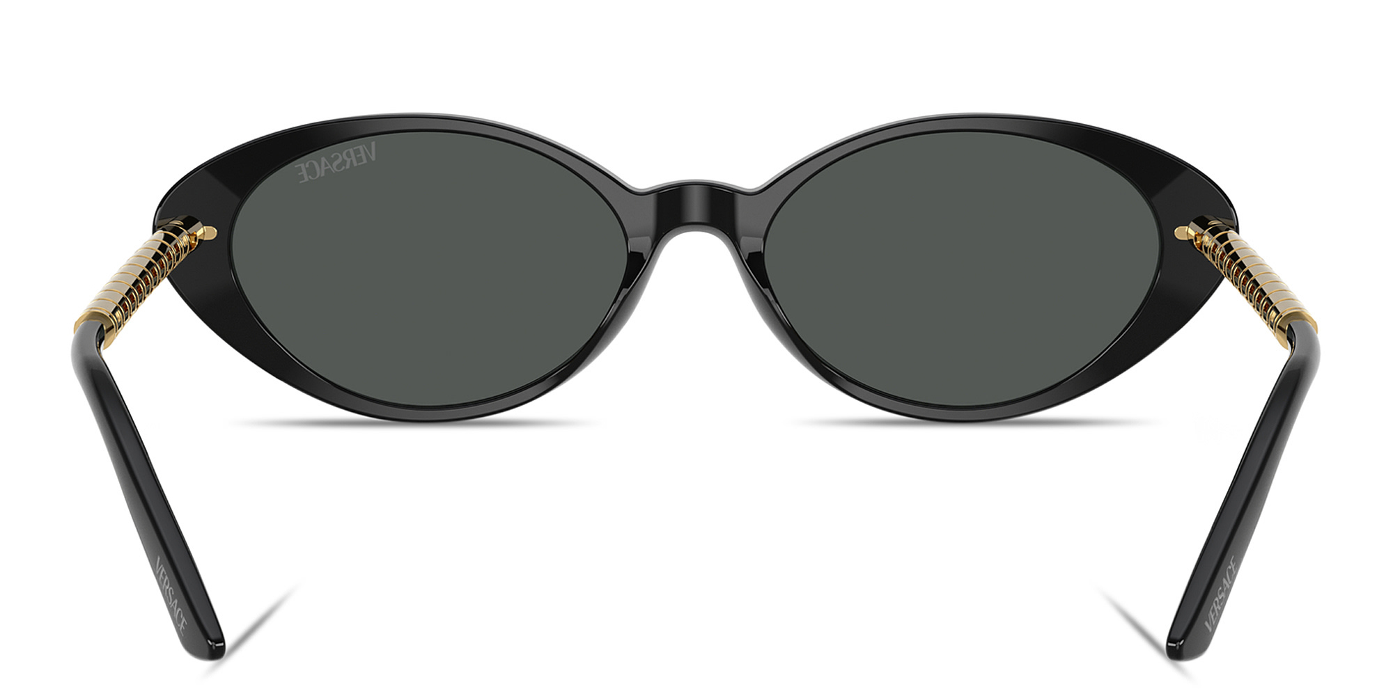 VERSACE Daily Heritage Oval Sunglasses in Black – Product Photo 4
