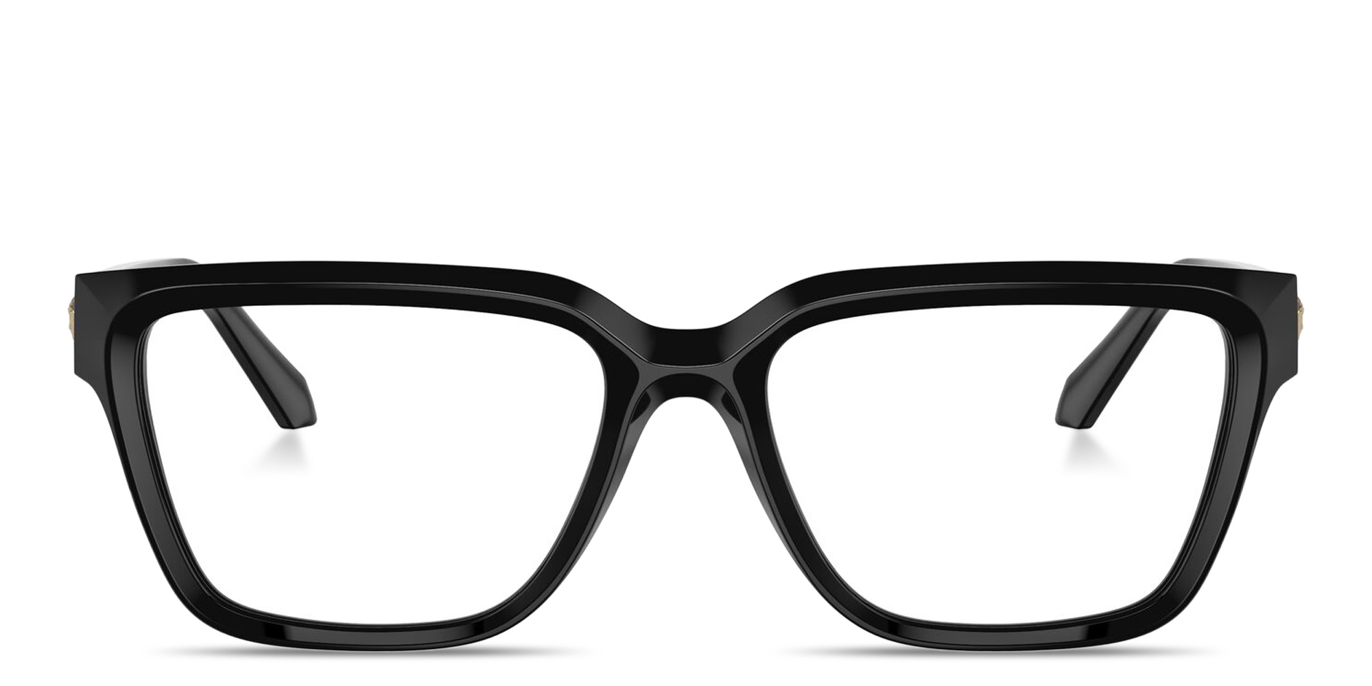 Shop VERSACE Medusa Rectangle Eyeglasses in Black online.