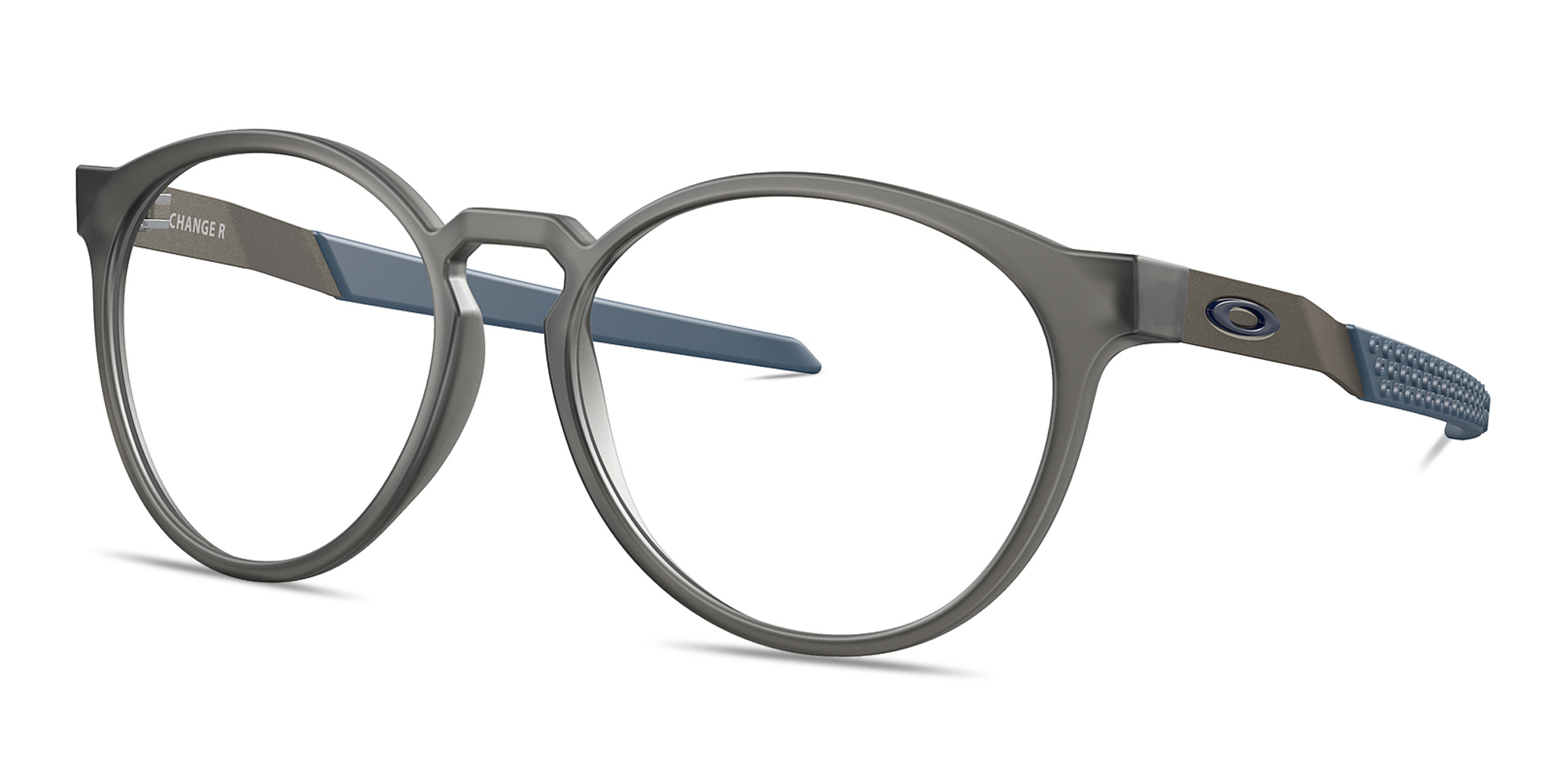 Oakley Exchange R Round Eyeglasses in Grey – Product Photo 2