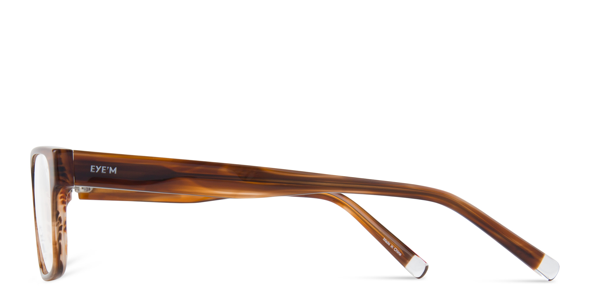 EYE'M Square Eyeglasses in Brown – Product Photo 3