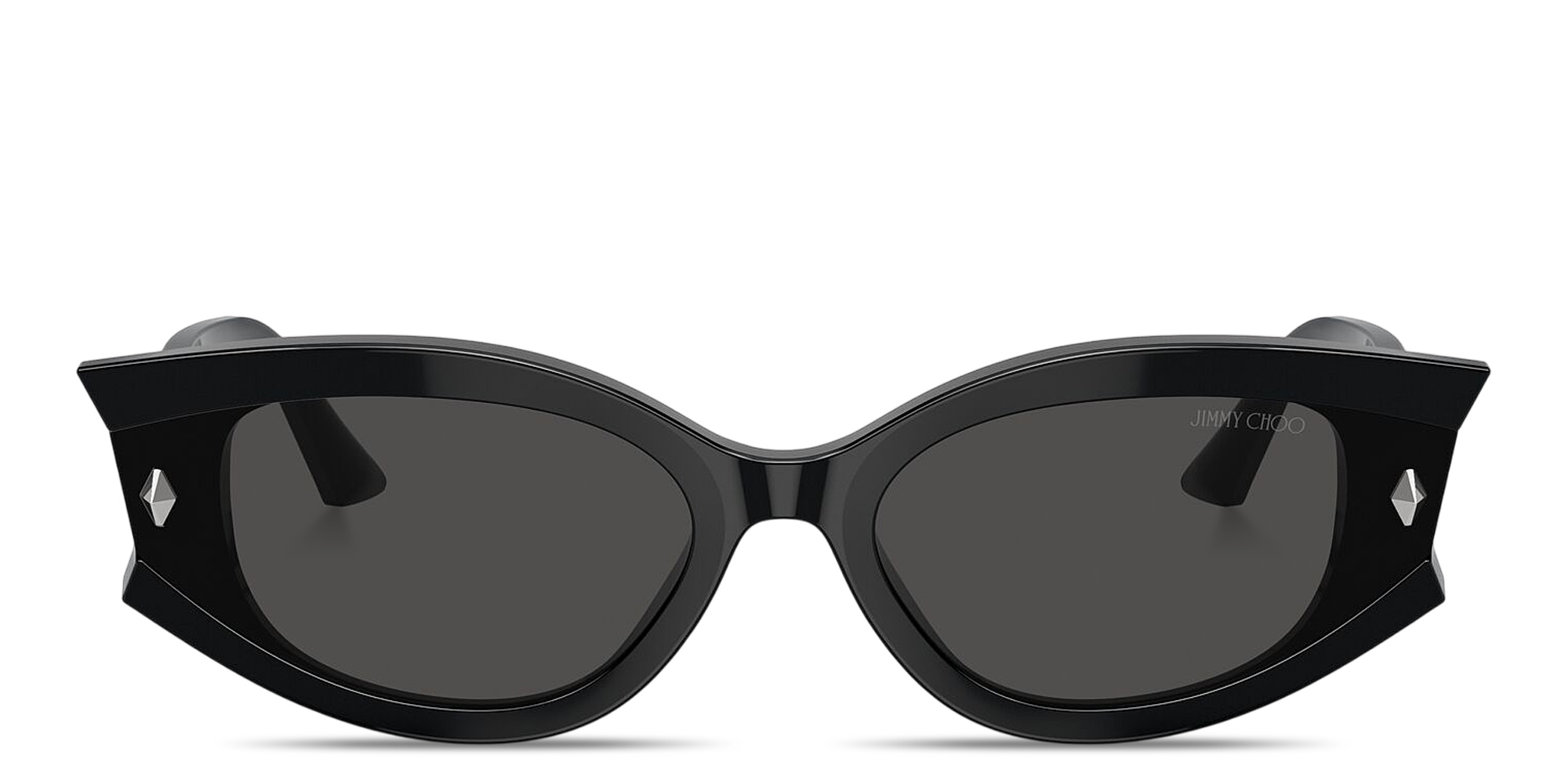 Shop JIMMY CHOO Logo Signature Wide Oval Sunglasses in Black online.