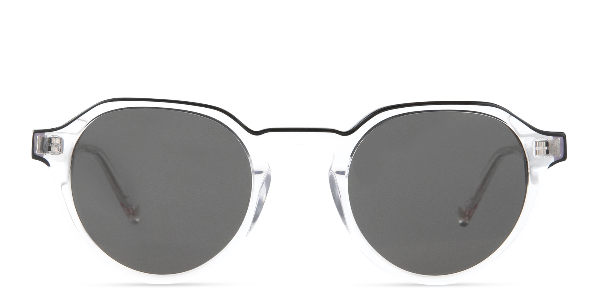 EYE'M Round Sunglasses in Clear – Product Photo 1